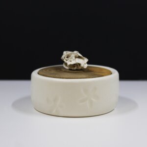 Boîte terre & bois texturée - céramique artisanale