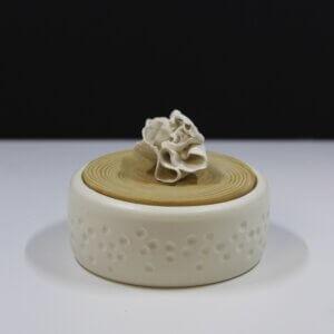 Boîte terre & bois texturée - céramique artisanale