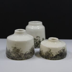 Trio mini vases Lichen - céramique artisanale