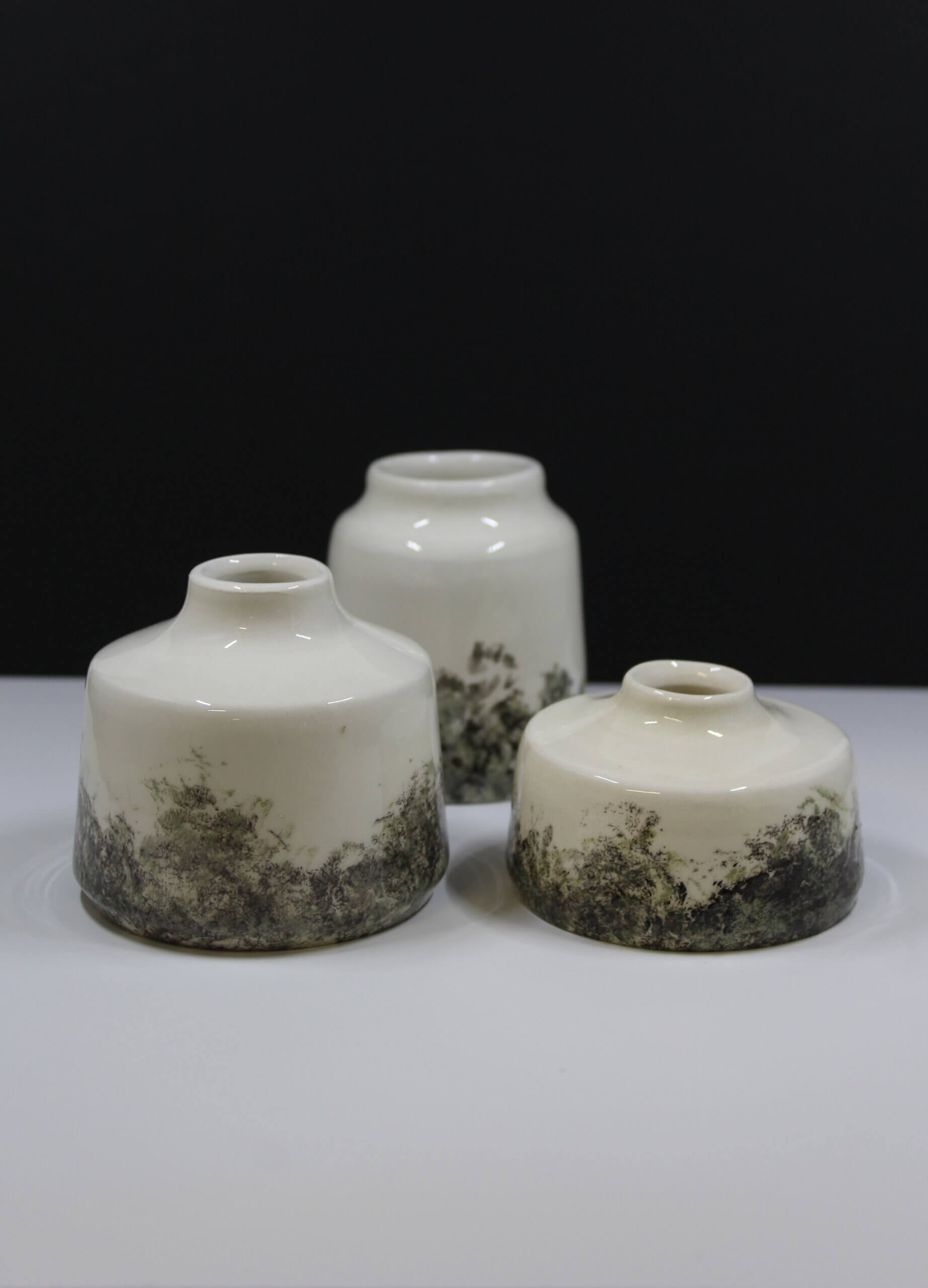 Trio mini vases Lichen - céramique artisanale