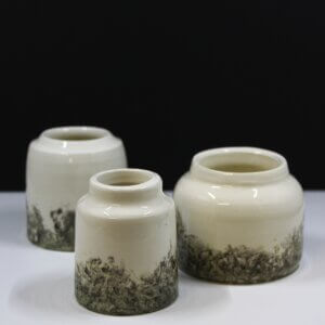 Trio mini vases Lichen - céramique artisanale