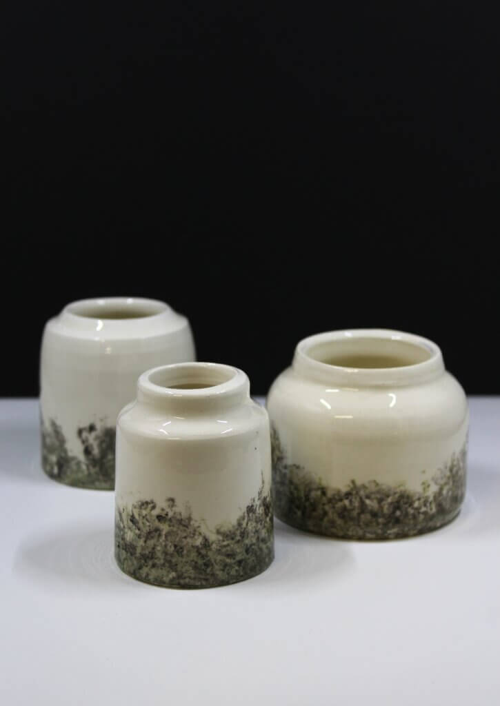 Trio mini vases Lichen - céramique artisanale