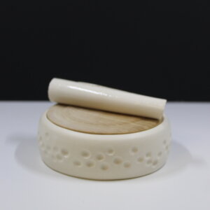 Boîte terre & bois - texture alvéoles - céramique artisanale